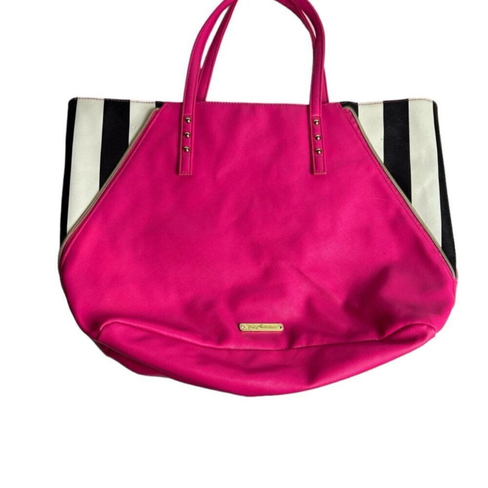 Juicy Couture Large Tote Shoulder Bag in Pink Black and White​​​